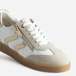 Tennis MARCO TOZZI blanche, beige, doré