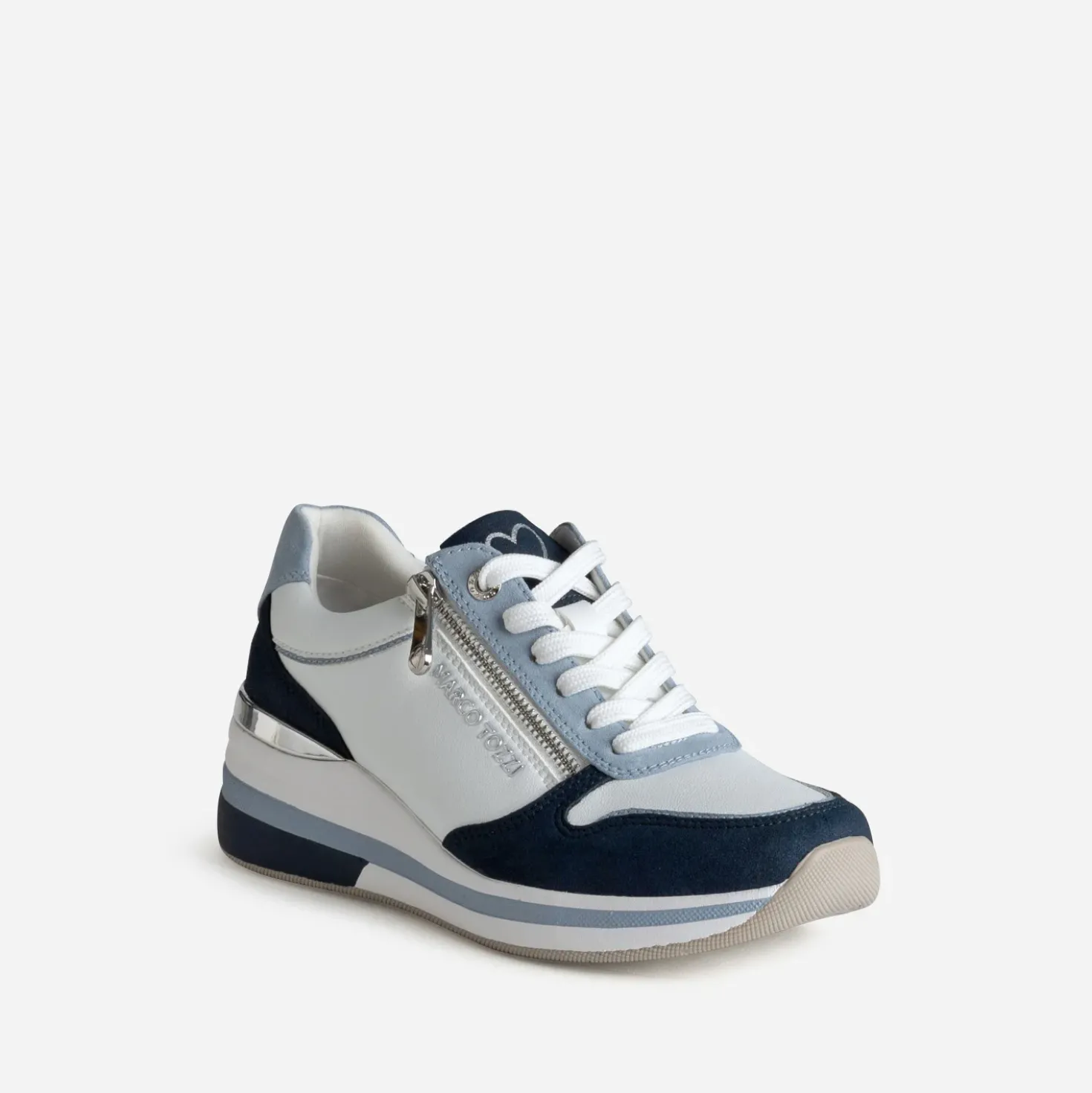 Tennis MARCO TOZZI blanche détails bleus