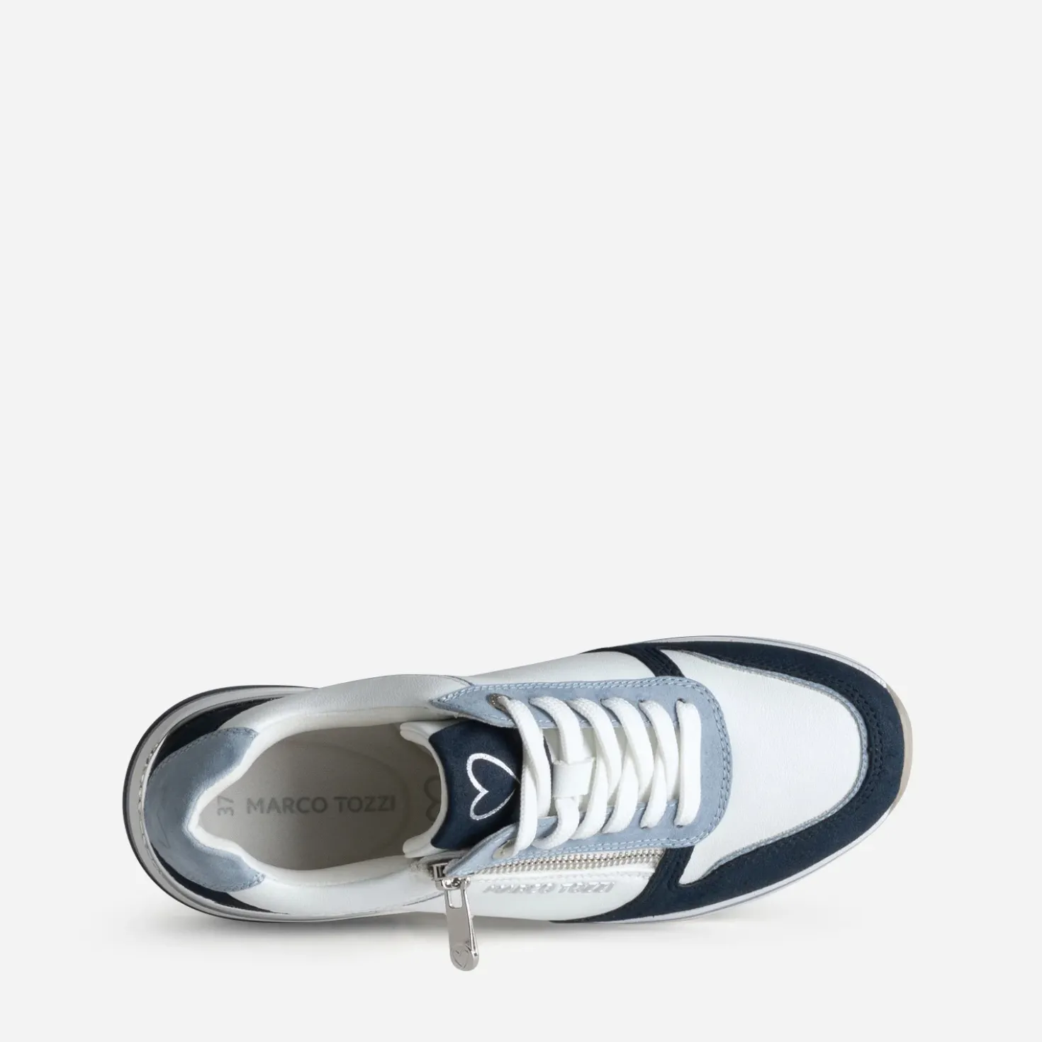 Tennis MARCO TOZZI blanche détails bleus