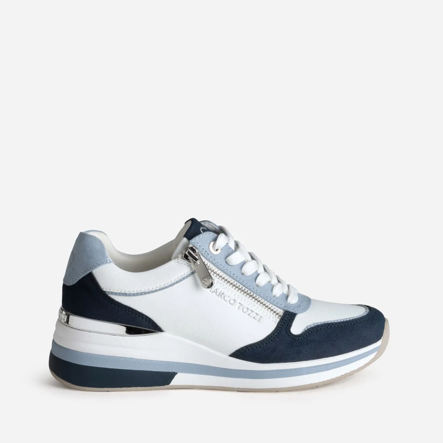 Tennis MARCO TOZZI blanche détails bleus
