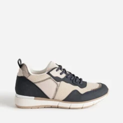 Tennis marine, beige et taupe