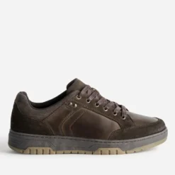 Tennis marron bi-matière