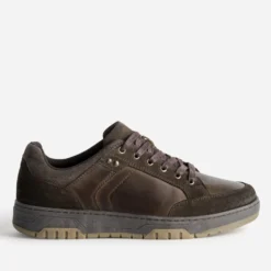 Tennis marron bi-matière