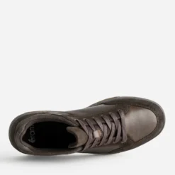 Tennis marron bi-matière