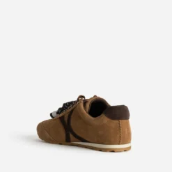 Tennis marron cuir velours décor gri-gri