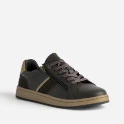 Tennis marron détails beiges