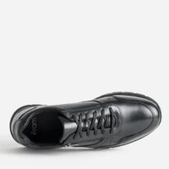 Tennis noire cuir avec zip côté