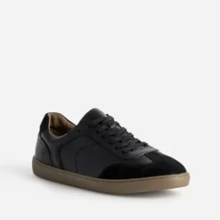 Tennis noire cuir et cuir velours