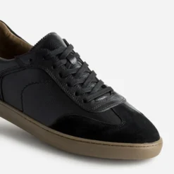 Tennis noire cuir et cuir velours