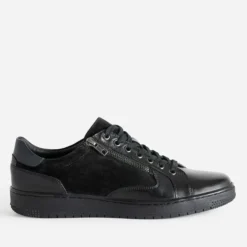 Tennis noir en cuir bi-matière