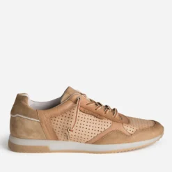 Tennis REDSKINS camel cuir perforé