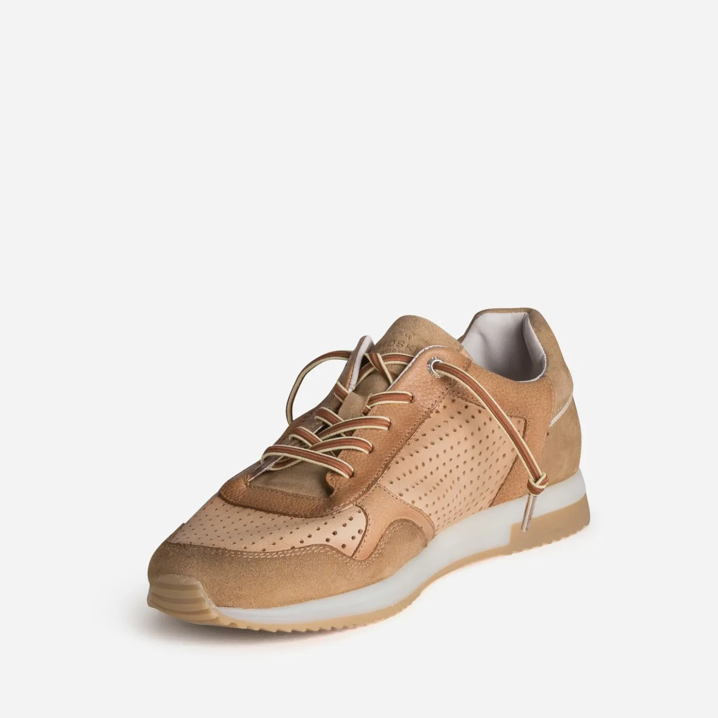 Tennis REDSKINS camel cuir perforé