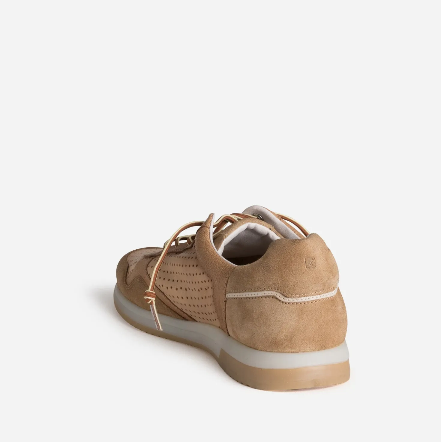 Tennis REDSKINS camel cuir perforé