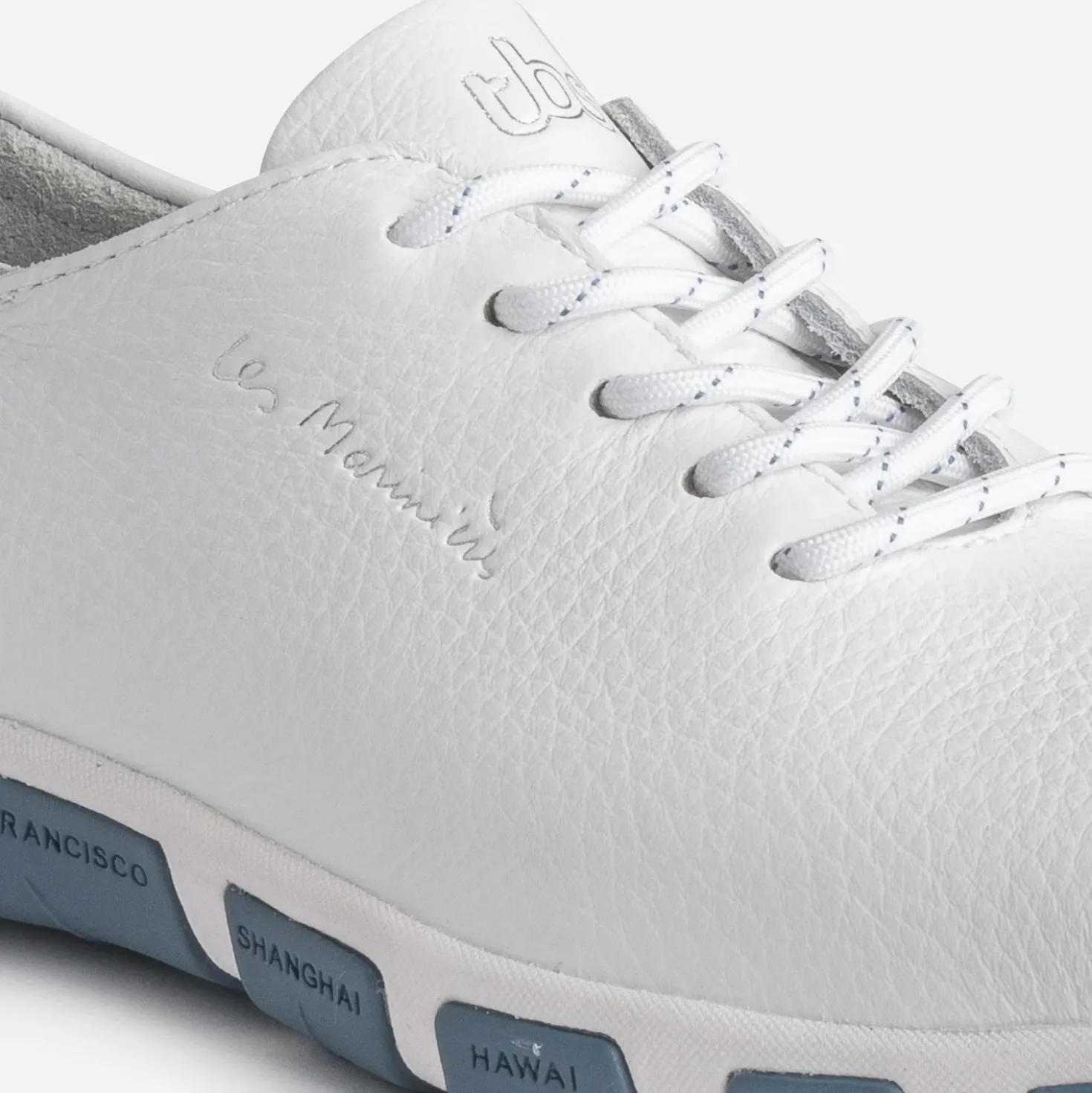 Tennis TBS blanche en cuir à semelle bicolore