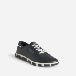 Tennis TBS bleu marine en cuir à semelle bicolore