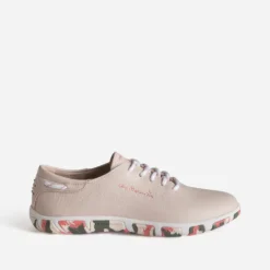 Tennis TBS rose cuir semelle à motif