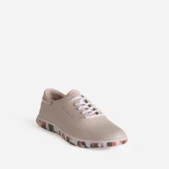 Tennis TBS rose cuir semelle à motif