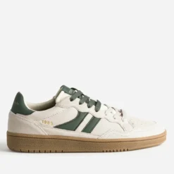 Tennis TEDDY SMITH beige cuir velours détails kaki