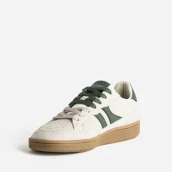 Tennis TEDDY SMITH beige cuir velours détails kaki