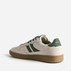 Tennis TEDDY SMITH beige cuir velours détails kaki