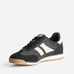 Tennis TEDDY SMITH noire bi-matière détails écrus
