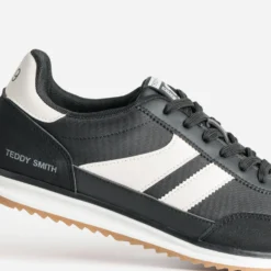 Tennis TEDDY SMITH noire bi-matière détails écrus