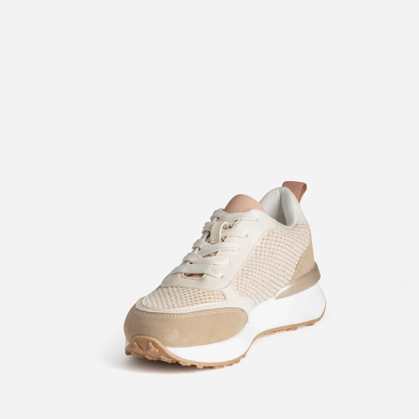 Tennis TEXTO beige bi-matière