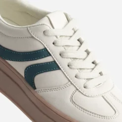 Tennis TEXTO beige et verte semelle épaisse