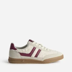 Tennis TEXTO beige sherpa et bordeaux