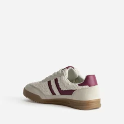 Tennis TEXTO beige sherpa et bordeaux