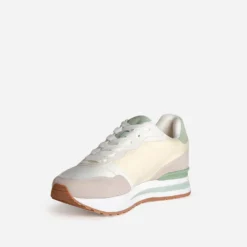 Tennis TEXTO blanc, beige, jaune, vert