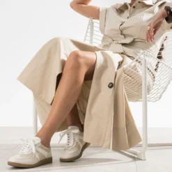 Tennis TEXTO blanche et raphia
