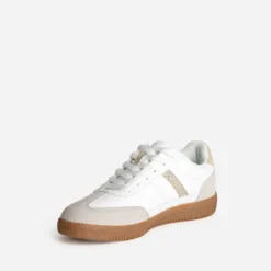 Tennis TEXTO blanche et taupe