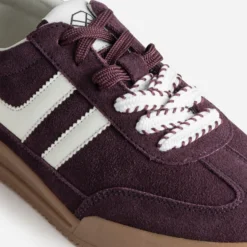 Tennis TEXTO bordeaux cuir velours
