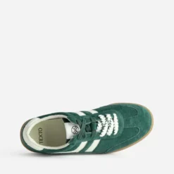Tennis TEXTO verte cuir velours