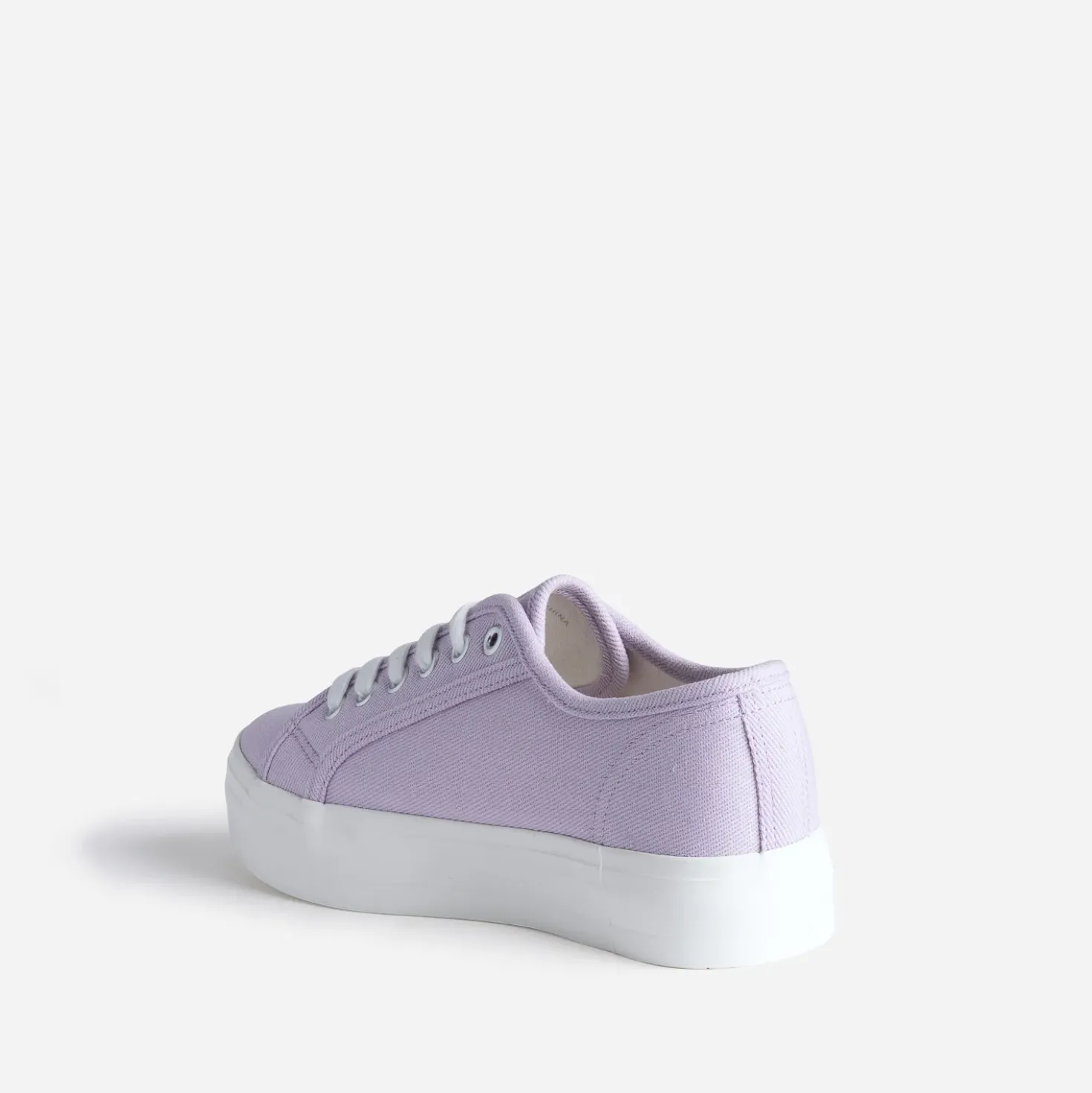 Tennis toile violette à semelle blanche