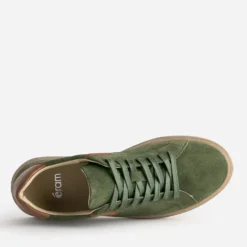 Tennis verte cuir velours