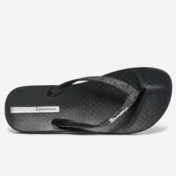 Tong IPANEMA noire à brides pailletées