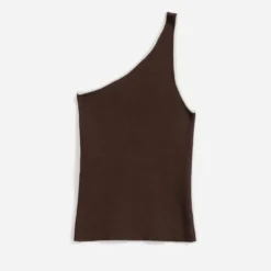 Top TEXTO marron asymétrique