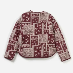 Veste bordeaux matelassée motif cachemire