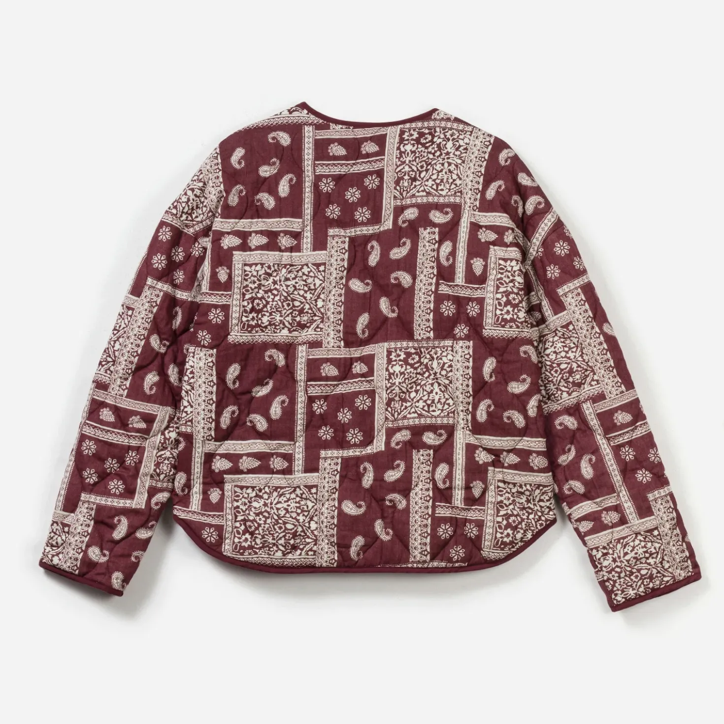 Veste bordeaux matelassée motif cachemire