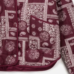 Veste bordeaux matelassée motif cachemire