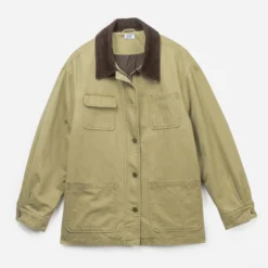 Veste ERAM WEAR beige avec col velours