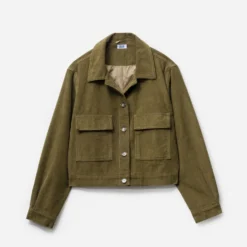 Veste ERAM WEAR kaki velours milleraies