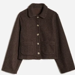Veste ERAM WEAR marron façon bouclette