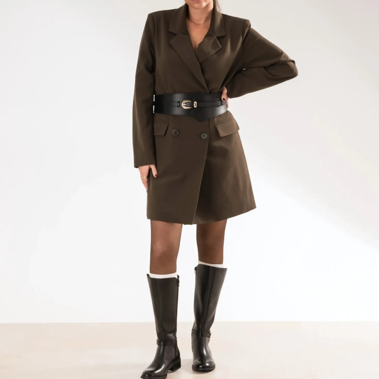 Veste ERAM WEAR marron mi-longue
