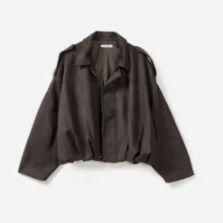 Veste TEXTO marron suédé oversize cropped